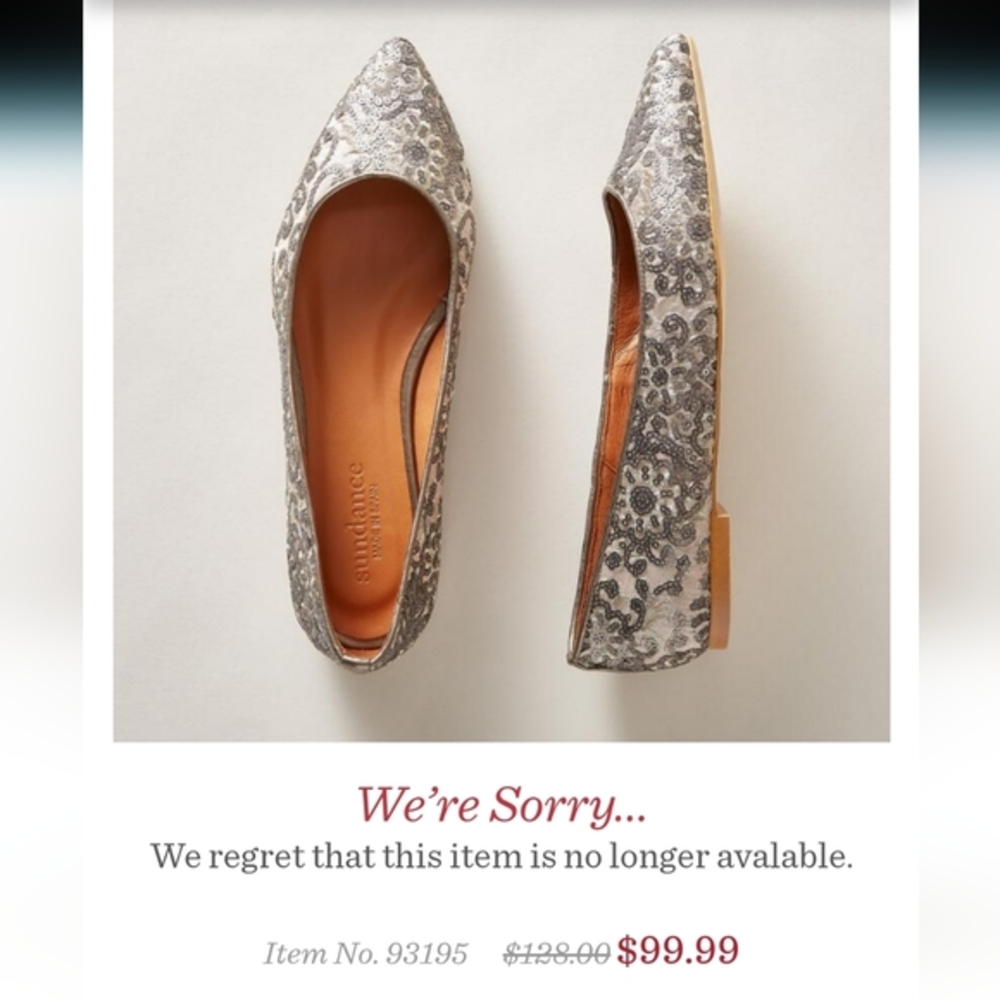 Sundance hand-beaded beautiful flats  embellishments. SOLD OUT ONLINE.
